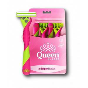 QUEEN TRIPLE BLADES PINK DISPOSABLE RAZORS 6 + 2 FREE